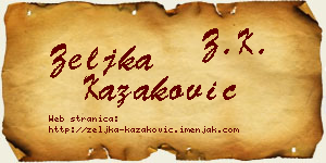 Željka Kazaković vizit kartica